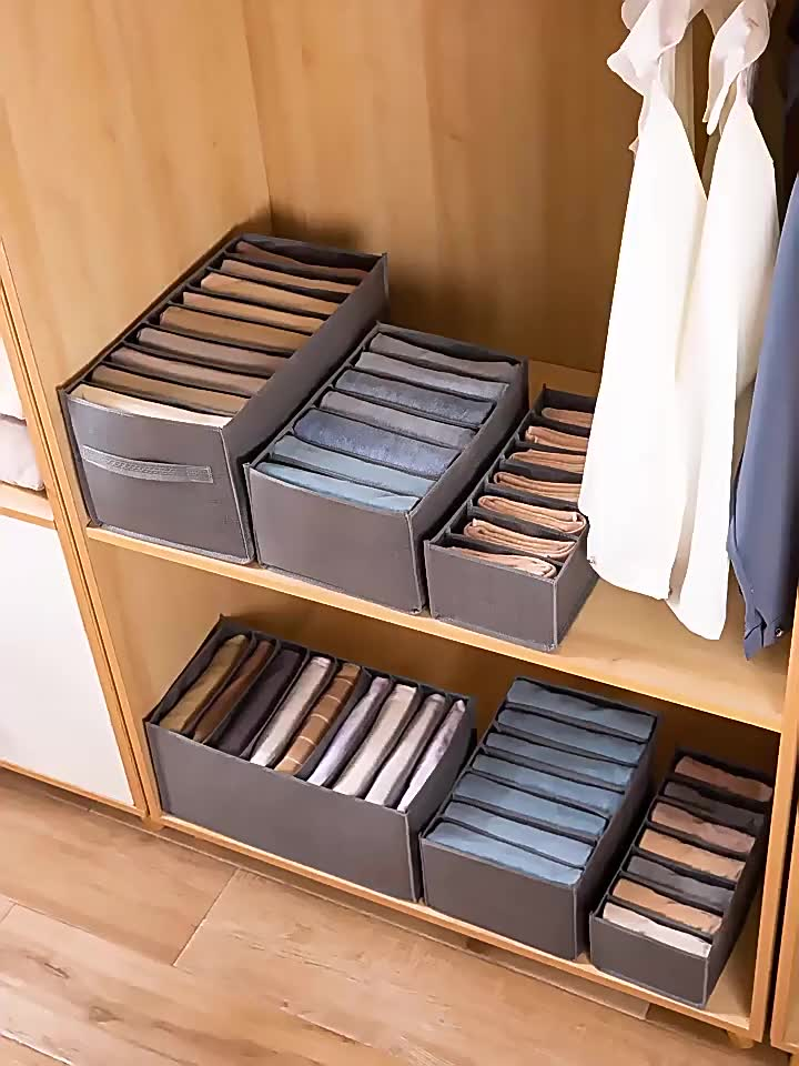 Organizador De Gavetas De Jeans Dobráveis/Roupas De Compartimento De Malha Economia De Espaço Em Casa ND-06/ND-07