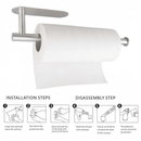 Porta Papel Higiênico/Toalhas de Papel Autoadesivo Duro Aço Inoxidável para Banheiro Cozinha