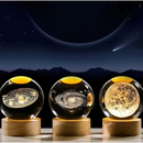 Luminária Decorativa Globo LED Com Interruptor On e Off Lua Via Láctea Sistema Solar Bola De Cristal