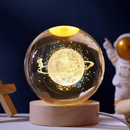 Luminária Decorativa Globo LED Com Interruptor On e Off Lua Via Láctea Sistema Solar Bola De Cristal