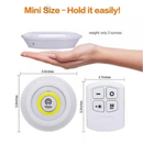 Kit 3 Lâmpadas Luminária De Led Spot Sem Fio Controle Remoto Cor Branco Pilha AAA