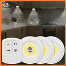 Kit 3 Lâmpadas Luminária De Led Spot Sem Fio Controle Remoto Cor Branco Pilha AAA