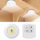 Kit 3 Lâmpadas Luminária De Led Spot Sem Fio Controle Remoto Cor Branco Pilha AAA