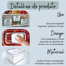 Kit 2 e 4 Organizadores de Geladeira 3,8, 2,8, 1,9 e 1,4 Litros Cesto com Tampa Multiuso Alimento Verdura e Vegetal