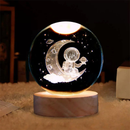 Luminária Decorativa Globo LED Com Interruptor On e Off Lua Via Láctea Sistema Solar Bola De Cristal