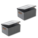 Caixa Organizadora Premium 35L com Tampa Transparente Dobrável