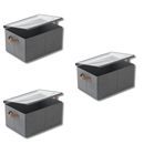 Caixa Organizadora Premium 35L com Tampa Transparente Dobrável