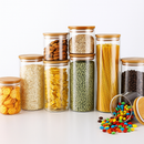 Kit de Potes Herméticos de Vidro com Tampa de Bambu (9 ou 13 unidades)