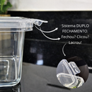 Kit Marmitas Fitness 900ml com Travas Laterais - Plástico Reutilizável, Alimentos, Organizadoras.