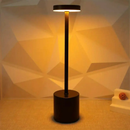 Luminária de Mesa Abajur Cabeceira Escrivaninha LED 3 em 1 Recarregável Tipo C Preto Cromado Dourado