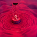 Luminária de mesa de cristal com 16 variações sensível ao toque e com controle Criativo Romântico Rosa Luz LED Acrílica