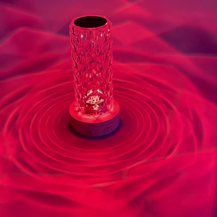 Luminária de mesa de cristal com 16 variações sensível ao toque e com controle Criativo Romântico Rosa Luz LED Acrílica