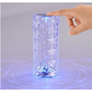 Luminária de mesa de cristal com 16 variações sensível ao toque e com controle Criativo Romântico Rosa Luz LED Acrílica
