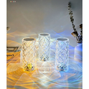 Luminária de mesa de cristal com 16 variações sensível ao toque e com controle Criativo Romântico Rosa Luz LED Acrílica