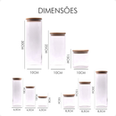 Kit 13 ou 9 potes herméticos de vidro com tampa de bambu para cozinha mantimentos alimentos