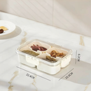 Caixa Organizadora de Alimentos Transparente Geladeira Empilhável Multiuso com Divisórias